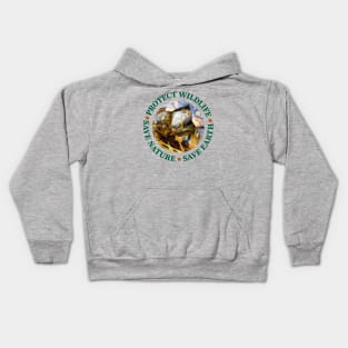 Wildlife Conservation Earth Day Tortoise Kids Hoodie